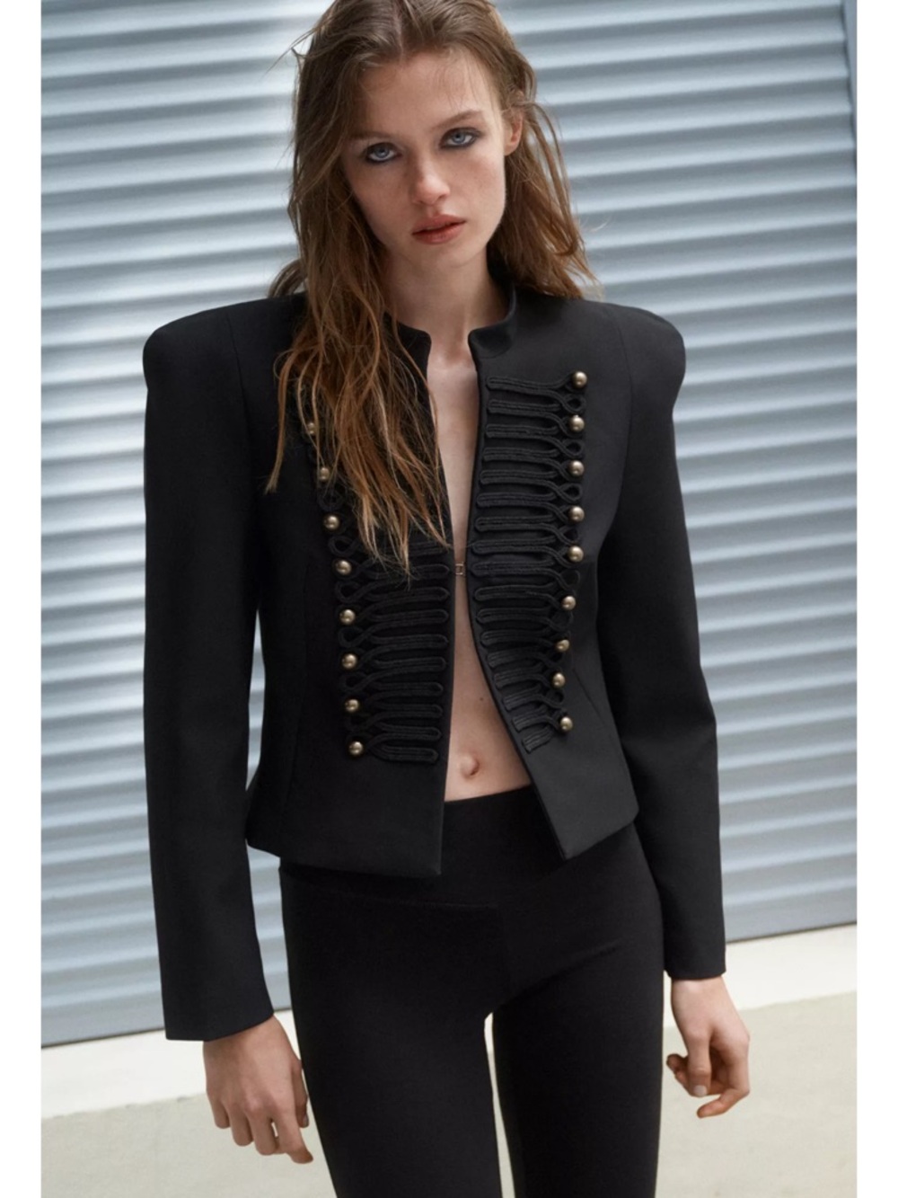 Zara FITTED BLAZER WITH SHOULDER PADS